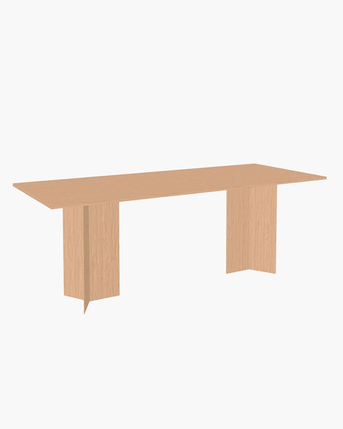 Ann dining table in solid wood, featuring a minimalist design and clean lines for modern dining spaces.