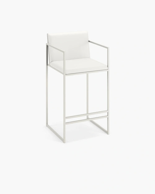 Bruno bar stool with a beige frame, featuring Nordic design and supportive seating for kitchens or home bars.