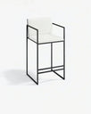 Bruno Bar stool - Black - Ivory leather