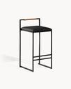 Tabouret de bar Freja - Noir - Cuir Jade black - Coffee bean