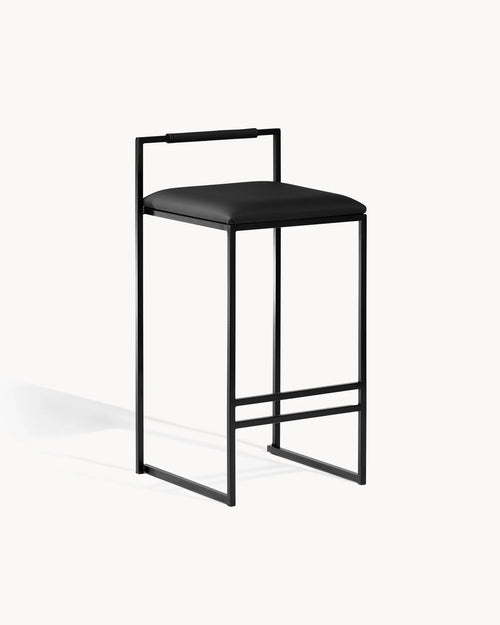 Tabouret de bar Freja - Noir - Cuir Jade black - Jade black