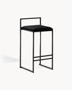 Tabouret de bar Freja - Noir - Velours Jade black