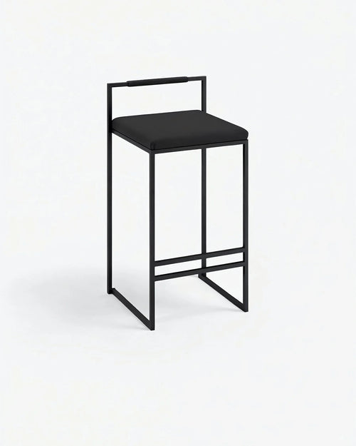 Tabouret de bar Freja - Noir - Cuir Jade black - Jade black