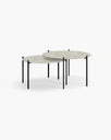 Leo coffee table medium set in black with Sabbia dekton, stylish and modern design for contemporary living spaces.