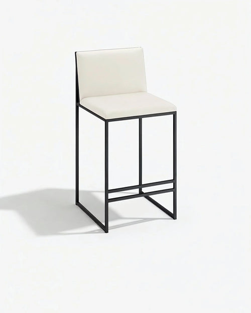 Tabouret de bar Philip - Noir - Cuir Sand