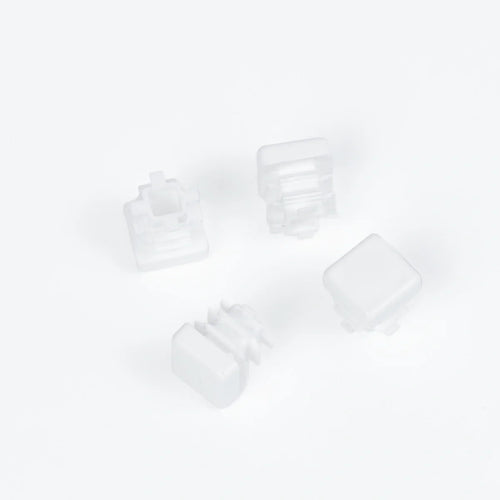 Clear plastic feet for furniture protection, stylish and durable to safeguard floors from scratches.