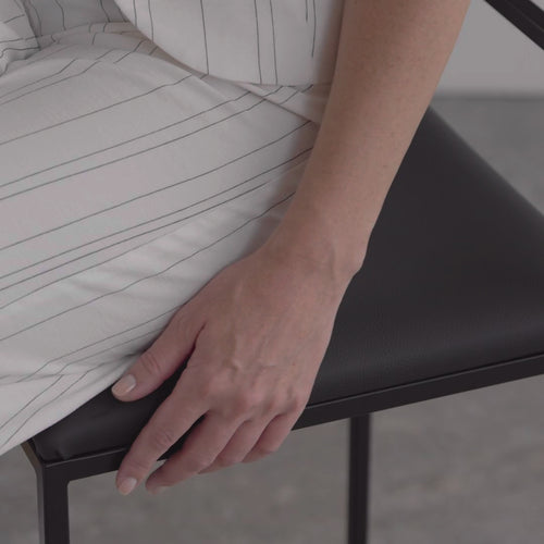 Tabouret de bar Freja - Noir - Cuir latte