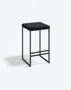 Tabouret de bar Svea - Noir - Bouclé noir