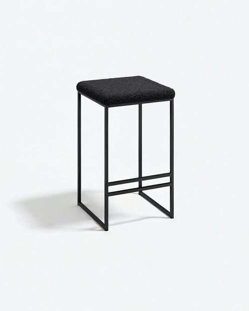 Svea Bar stool - Black - Black bouclé