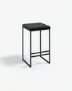 Tabouret de bar Svea - Noir - Velours Jade black