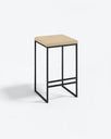 Tabouret de bar Svea - Noir - Cuir latte