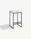 Tabouret de bar Svea - Noir - Cuir sand