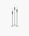 Vera floor candleholder set featuring black frames and moorland bases, showcasing Scandinavian design with strong lines.