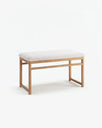 Wilma wood bench - Oak - Ivory bouclé