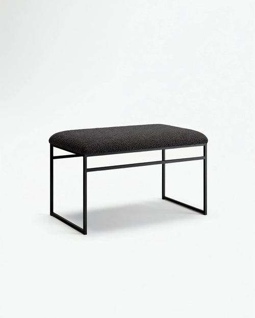 Wilma Bench - Black - Black bouclé