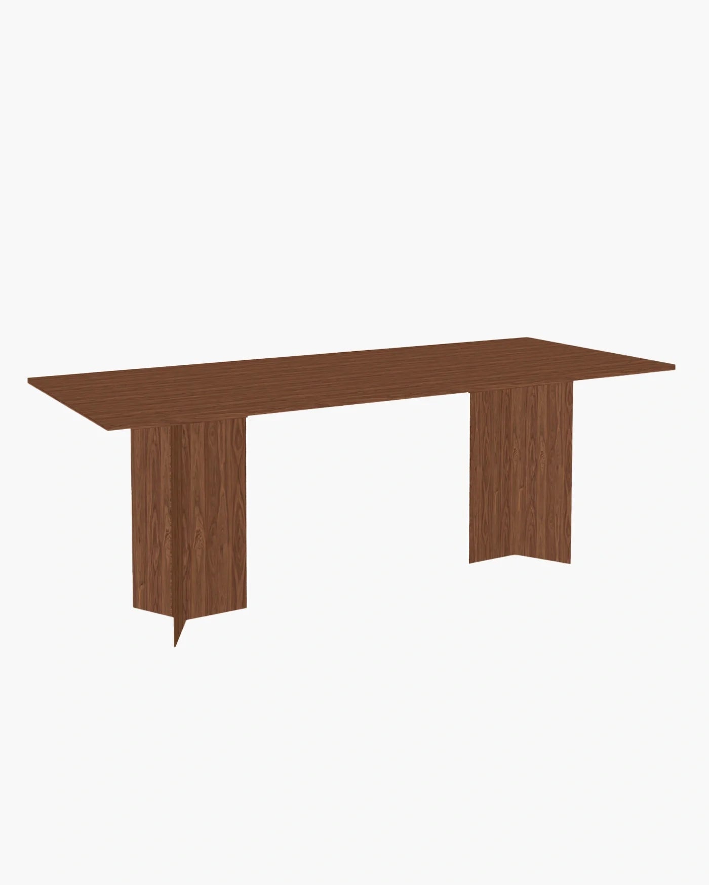 Ann dining table in dark oak, featuring rich wood tones and a refined design for an elegant dining room look.