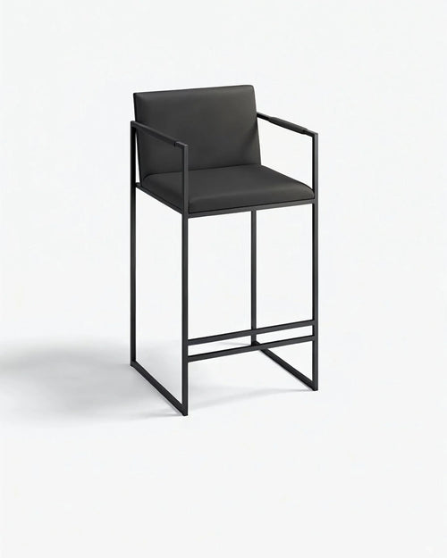 Bruno Bar stool - Black - Jade black leather - Jade black