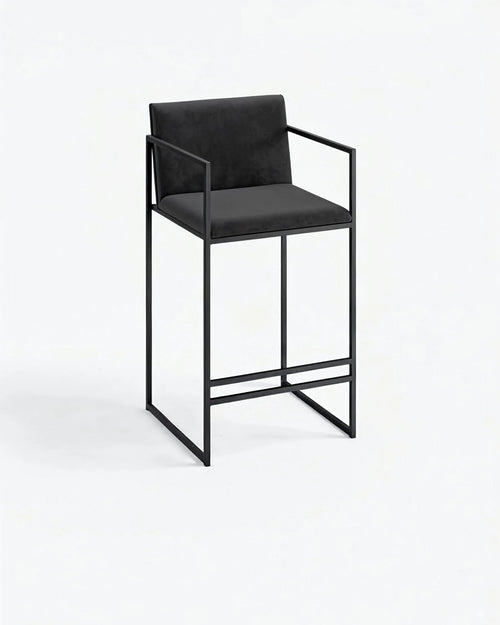 Bruno Bar stool - Black - Jade black velvet