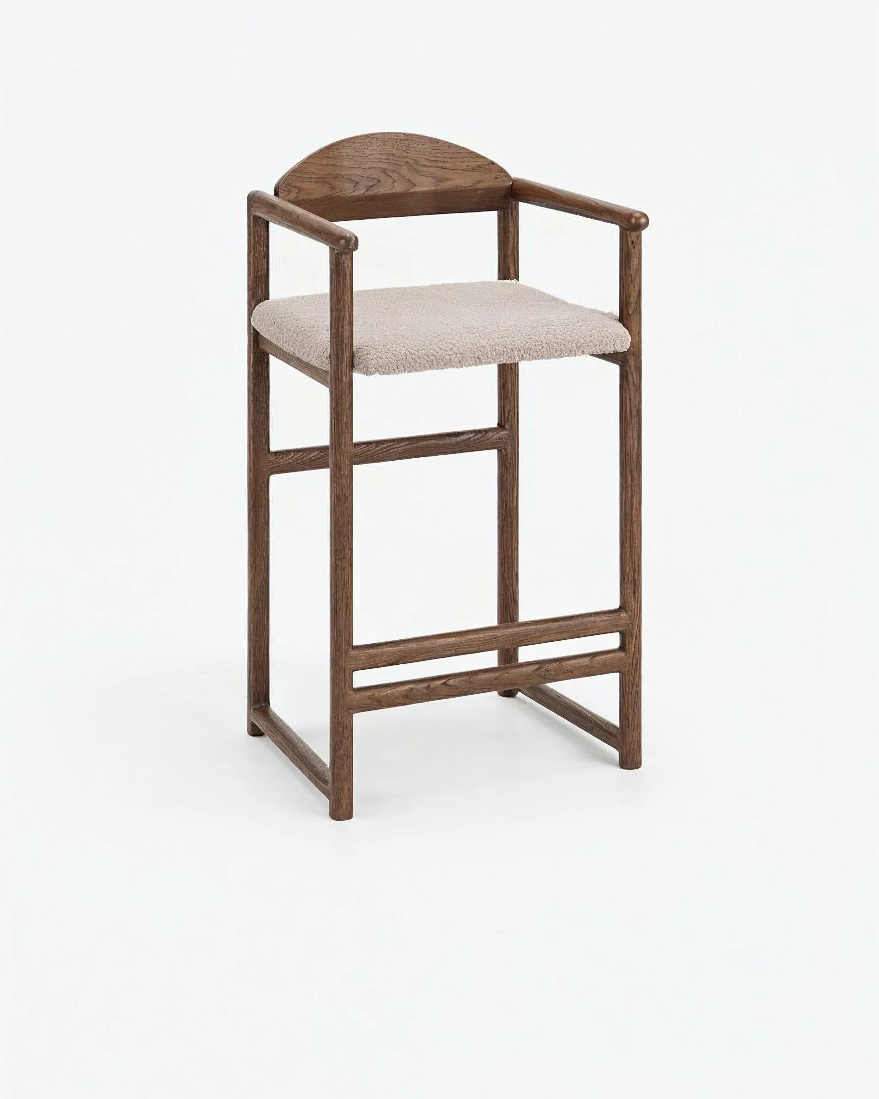 Carl Bar stool - Dark oak - Greige bouclé