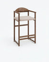 Carl Bar stool - Dark oak - Greige bouclé