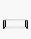 Diana Outdoor Dining Table featuring sleek Scandinavian design with a minimalist black frame and elegant surface.