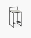 Freja outdoor bar stool in black with marble acrylic top, showcasing Scandinavian design and elegance for outdoor spaces.