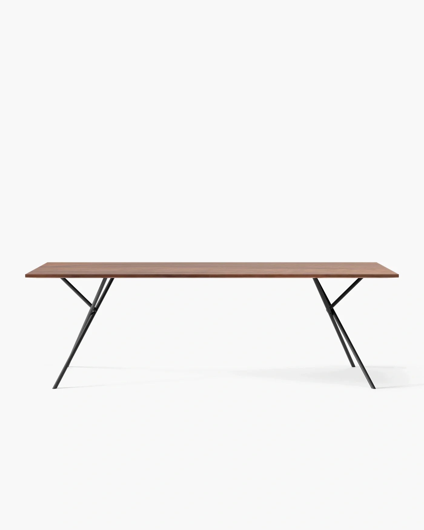 Melker dining table in black and dark oak, featuring a sleek design for a modern dining experience.