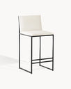 Tabouret de bar Philip - Noir - Cuir ivoire