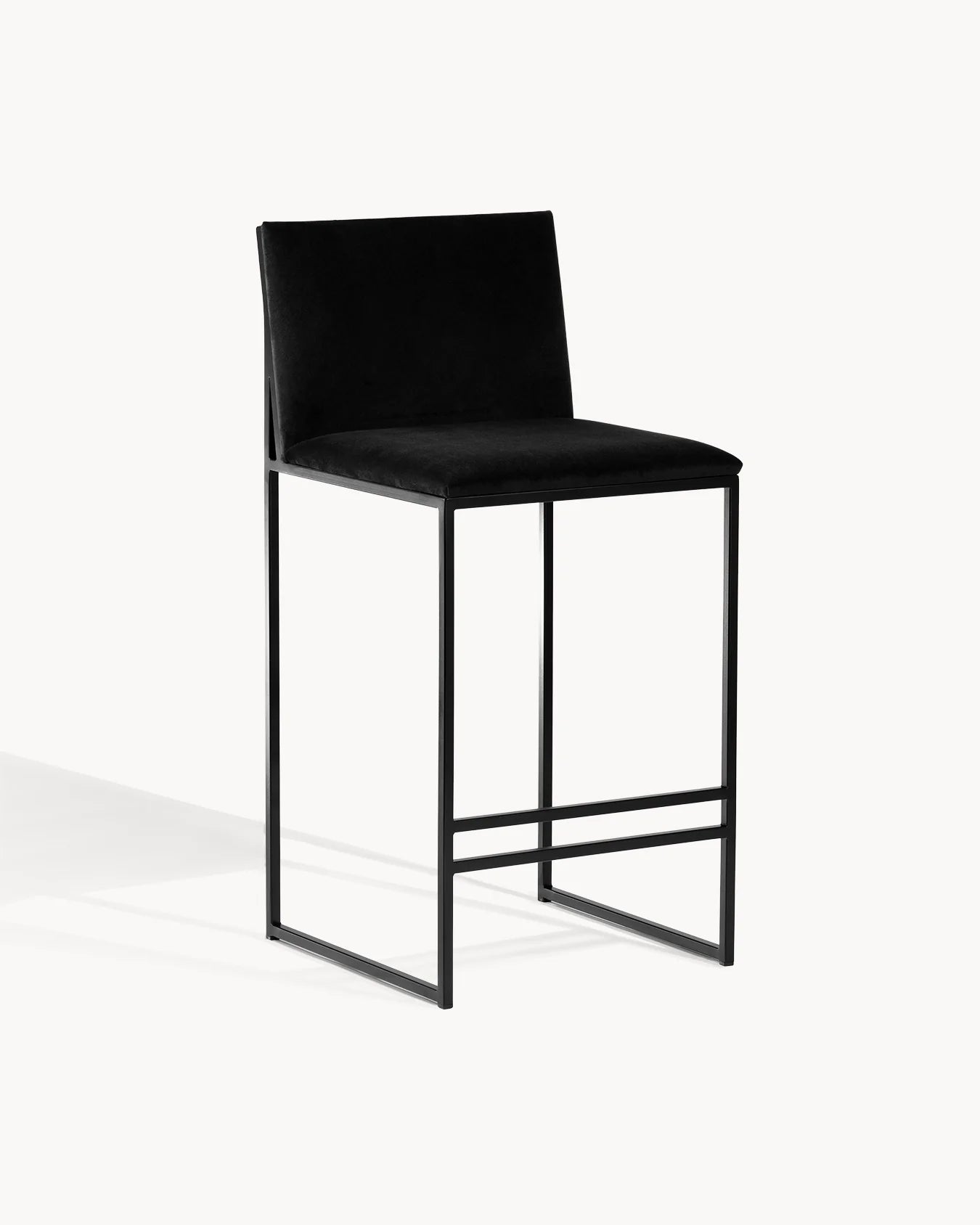 Tabouret de bar Philip - Noir - Velours Jade black