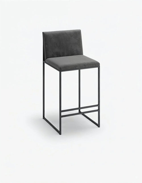 Tabouret de bar Philip - Noir - Velours Jade black