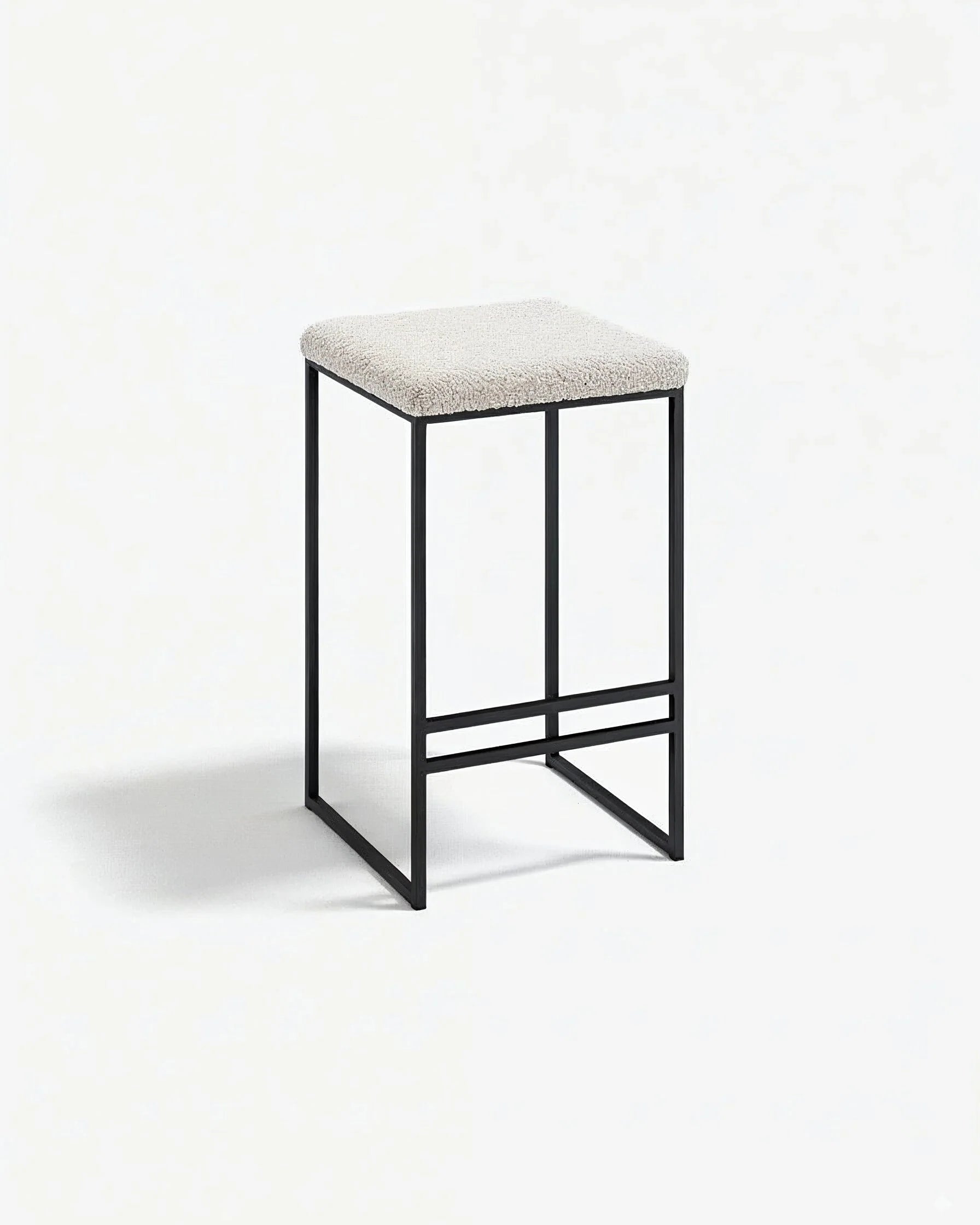 Svea Bar stool - Black - Ivory bouclé