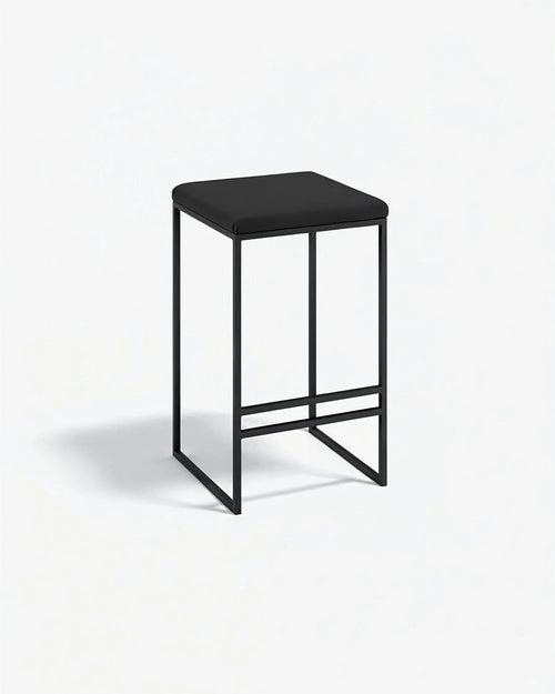Tabouret de bar Svea - Noir - Cuir Jade black