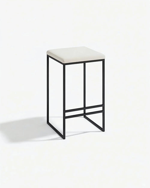 Svea Bar stool - Black - Sand leather