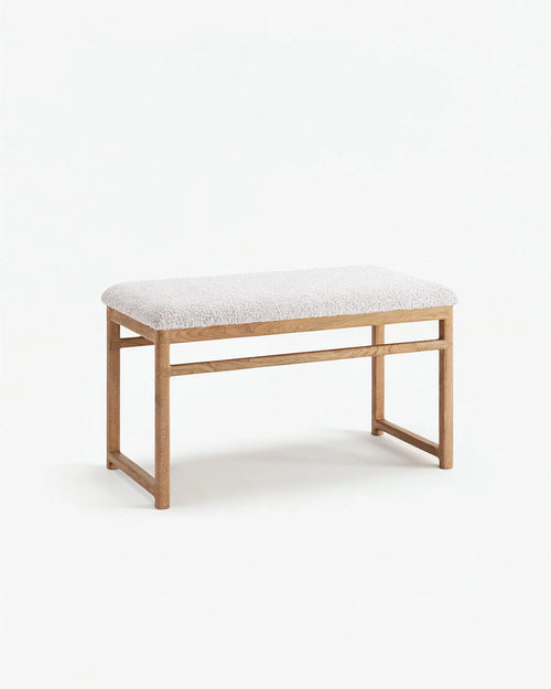 Banc Wilma - Chêne - Bouclé Ivory