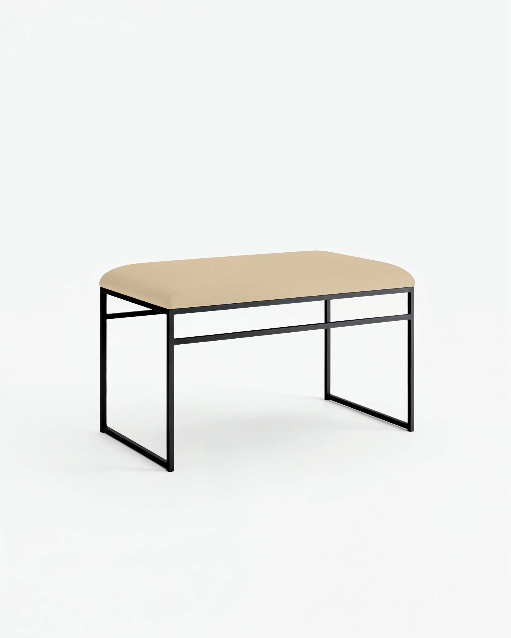 Wilma Bench - Black - Latte leather