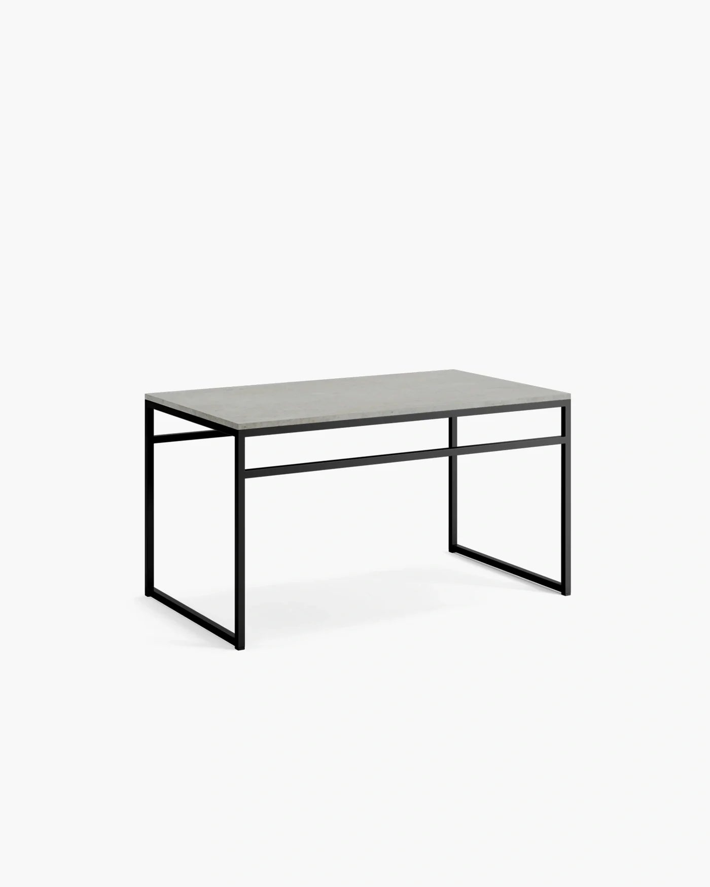 Wilma outdoor bench featuring a minimalistic design with a sleek black frame and a stylish gray top for all-weather use.